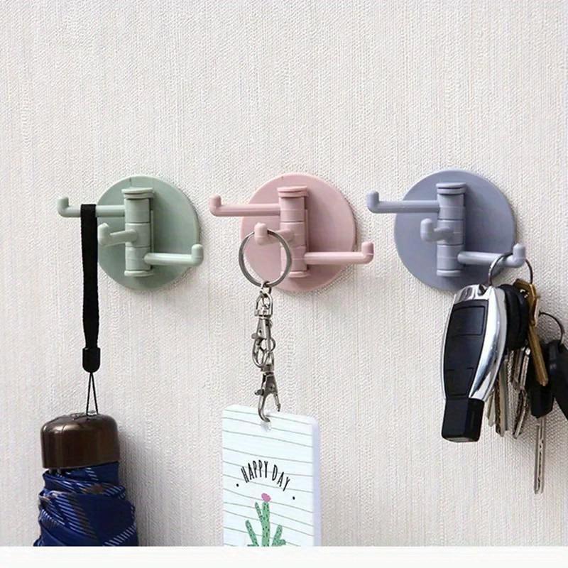 Креативный вращающийся крючок с тремя отделениями для кухни, ванной, стены, немаркированная паста, бытовая ванная комната, однотонный многофункциональный крючок для хранения, гаджеты