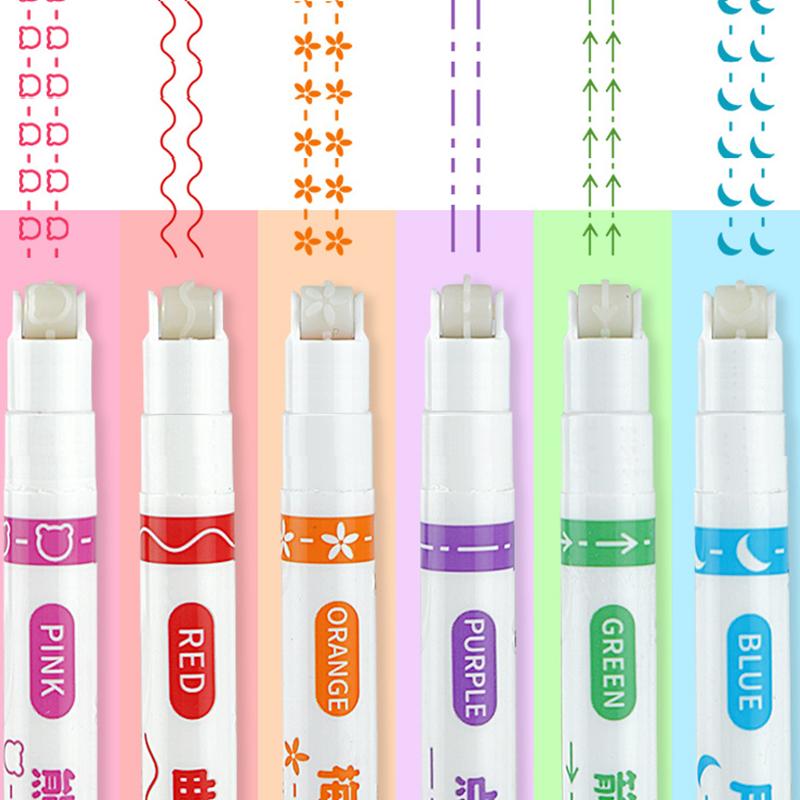 Кривая Маркер Маркер Линейный Карандаш Кружева Роликовый наконечник Несколько форм линий