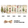 50pc Vintage Cute Animals Christmas Tree Gift Tags Ephemera for Card Making Supply Classic Pinup Illustrations for Gift Wrapping