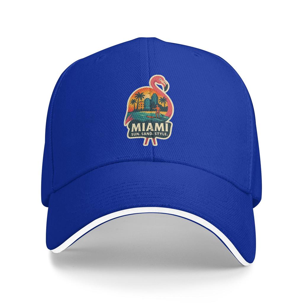 Miami Flamingo Baseball Cap  Kpop Rock Sunscreen Trucker Hat Men Women Classic Custom DIY Baseball Caps
