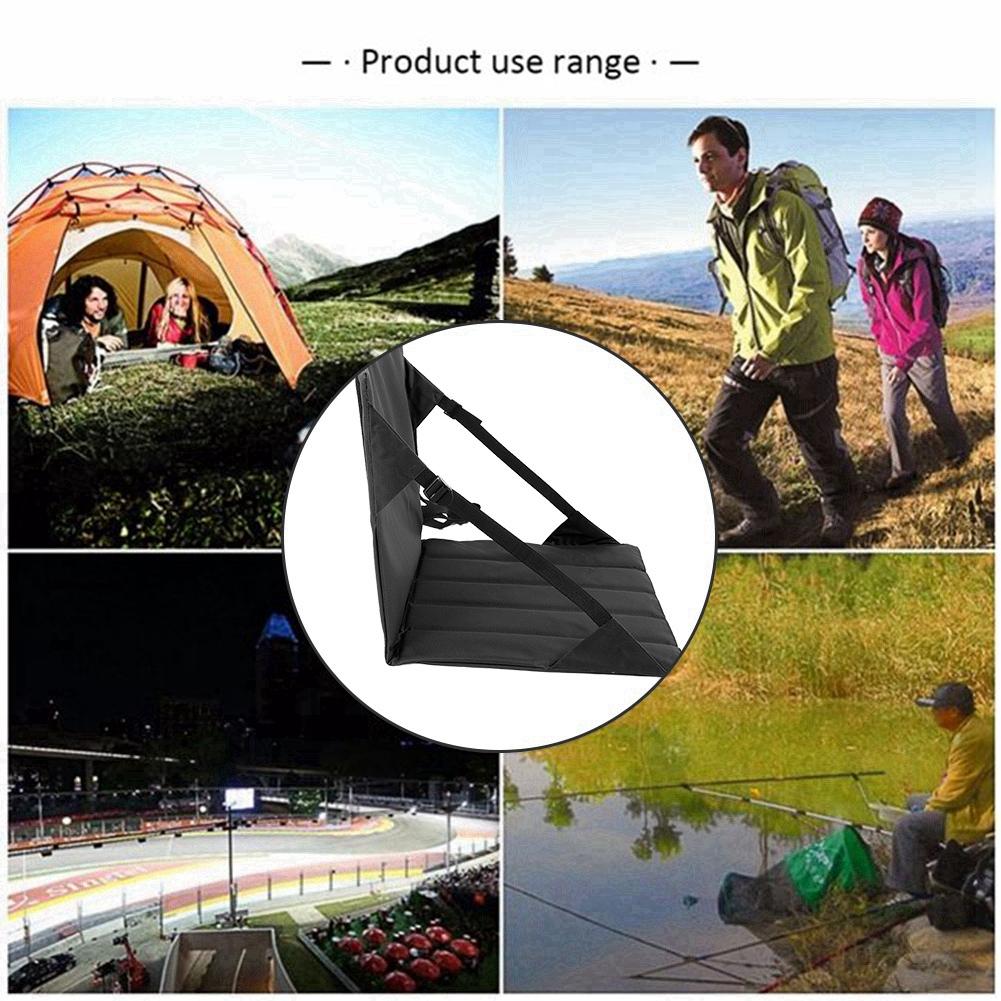 Portable Moistureproof Picnic Mat Outdoor Camping Beach Stadium Folding Seat Cushion Black