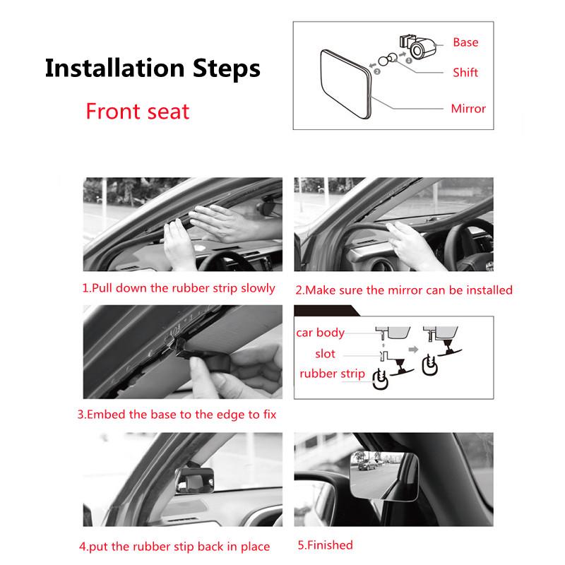 Blind Spot Mirror for Car HD Convex Mirrow Square 360 Adjustable Wide Angle Car Rear View Side Mirror Parking Auxiliary