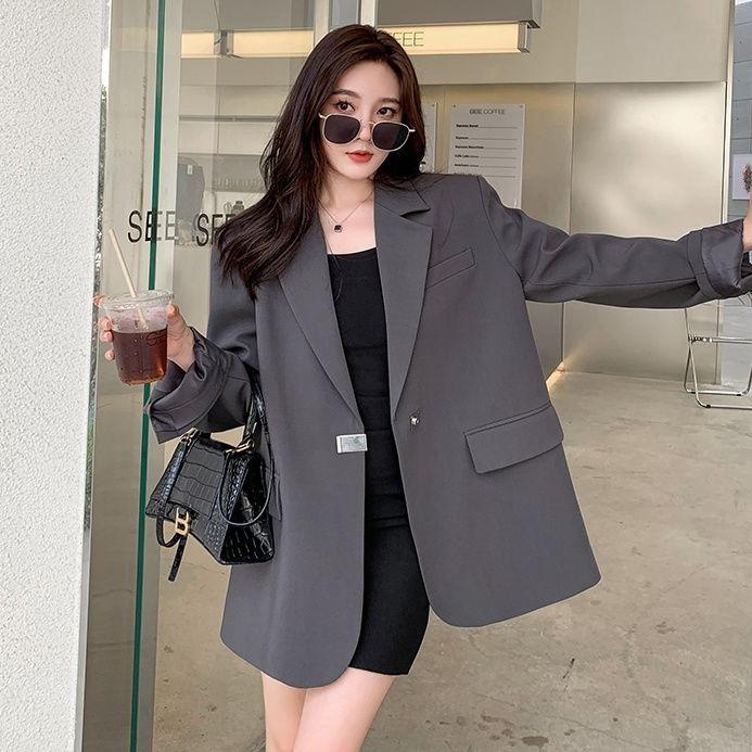 Костюм с разрезом на спине, черный пиджак и куртка для женщин с весенне-осенним дизайнерским темпераментом