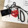 PU Leather Lovely Heart Shaped Keyring Ins Bag Charms Exquisite Car Keychain  Party