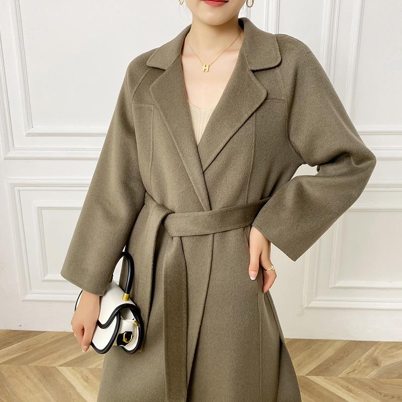 Women Wool Coat MODERN NEW SAGA 100% Wool Autumn Wool Long Coat Handmade Pea Coat Winter Warm Wool Long Jacket Overcoat