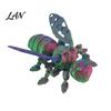 Movable Bee Model 3D Printed Cyberpunk Figurine, Joints Mechanical Hornet Ornament, Articulated Wasp Toy Fidget Toy, Stress Relief Insect Desk