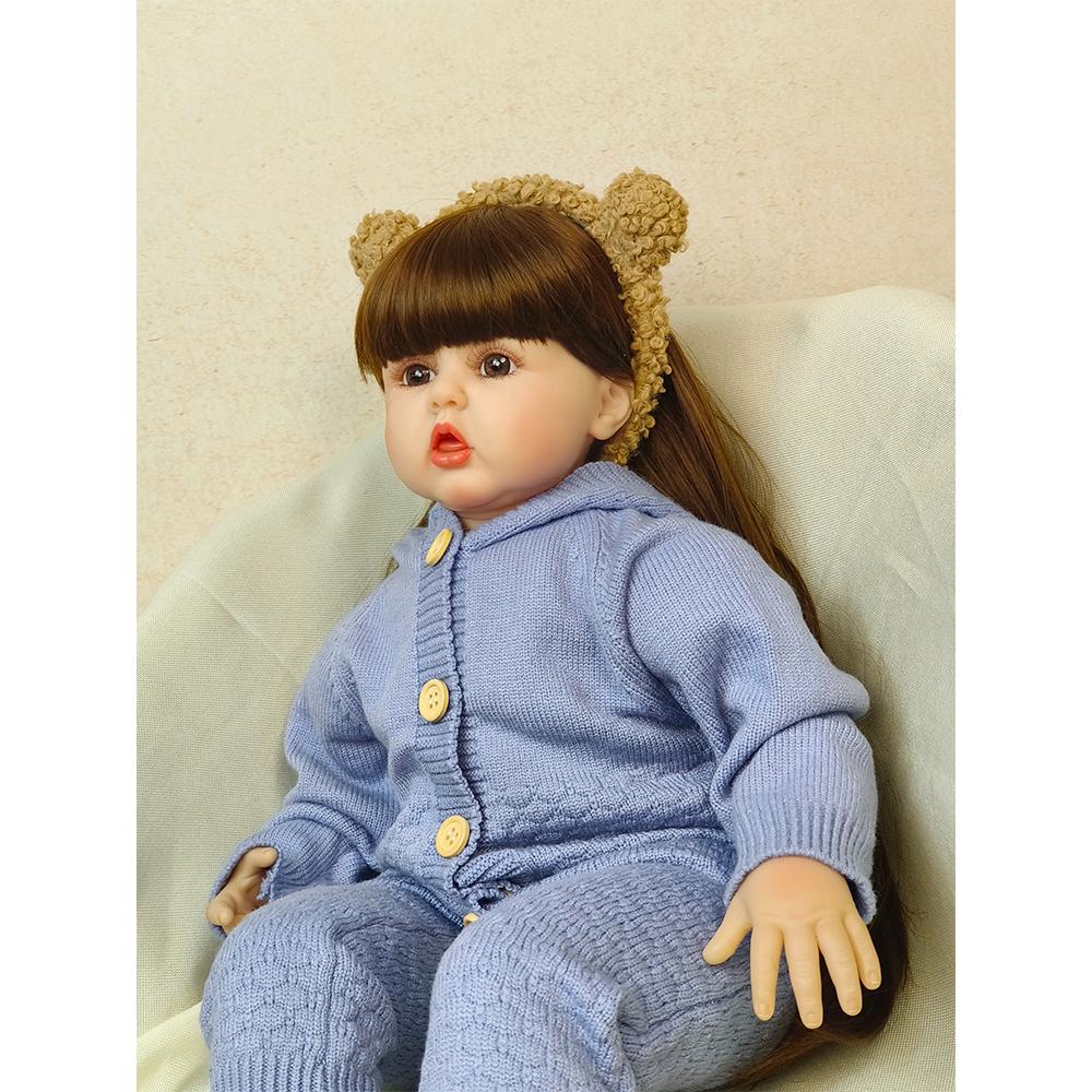 24 дюймов тканевая кукла реборн желтый милый медведь резиновая кукла женщина ребенок реборн реалистичные игрушки для девочек