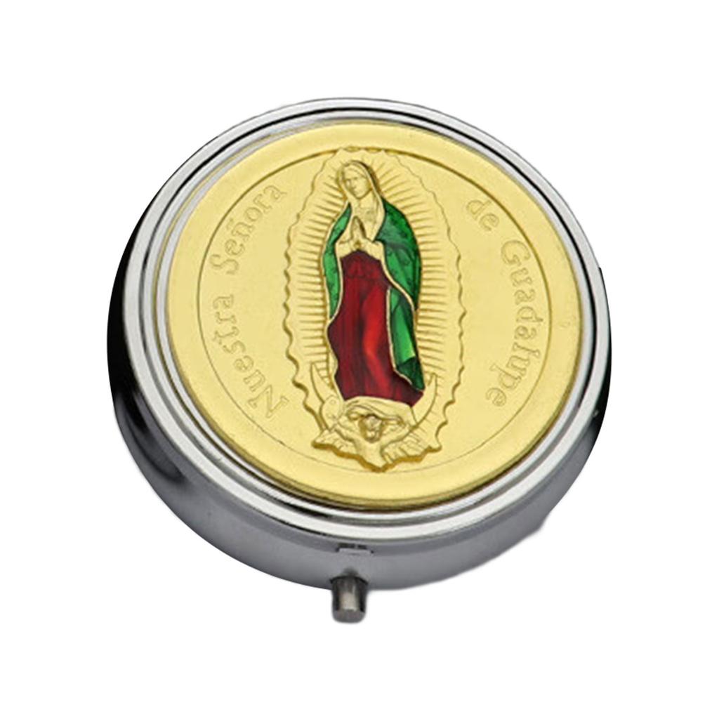 Elegant Metal Jewelry Box With Built In Makeup Mirror For Christian Home Decorations And Religious Relic Storage