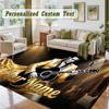 Crystal Velvet Square Rug Custom NameElvis Presley Pattern Non Slip Home Floor Decor Rug