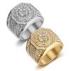 Ring Luxury Men's Ring Elegant Diamond-studded Hip-hop Steel Titanium Octagonal Diamond Ring