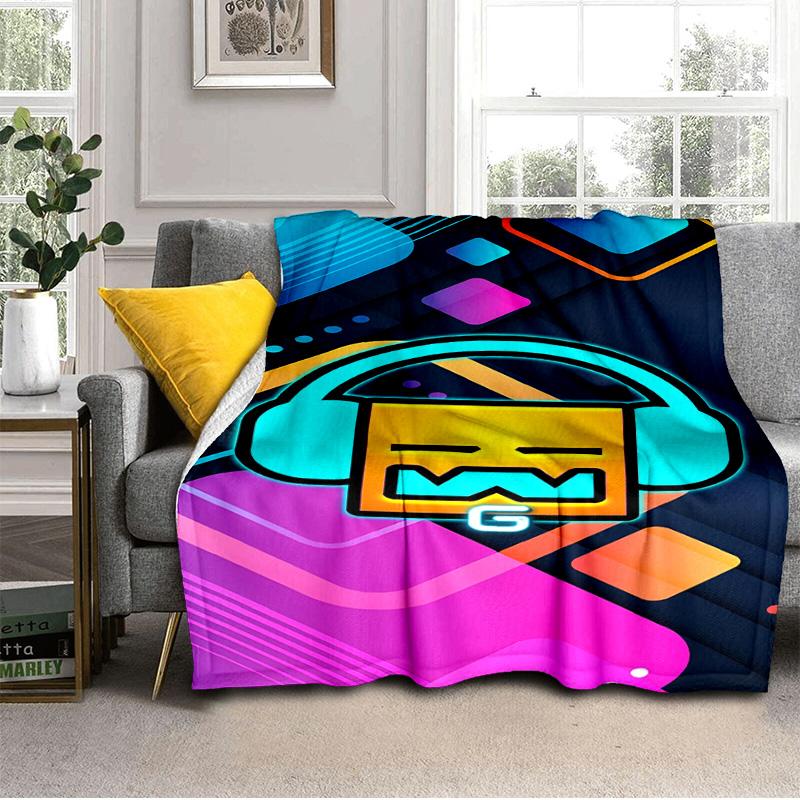 Geometry Dash: Dance To The Beat Blanket Suitable for Sofas, Beds, Offices, And Camping - Perfect Gift for Halloween Christmas