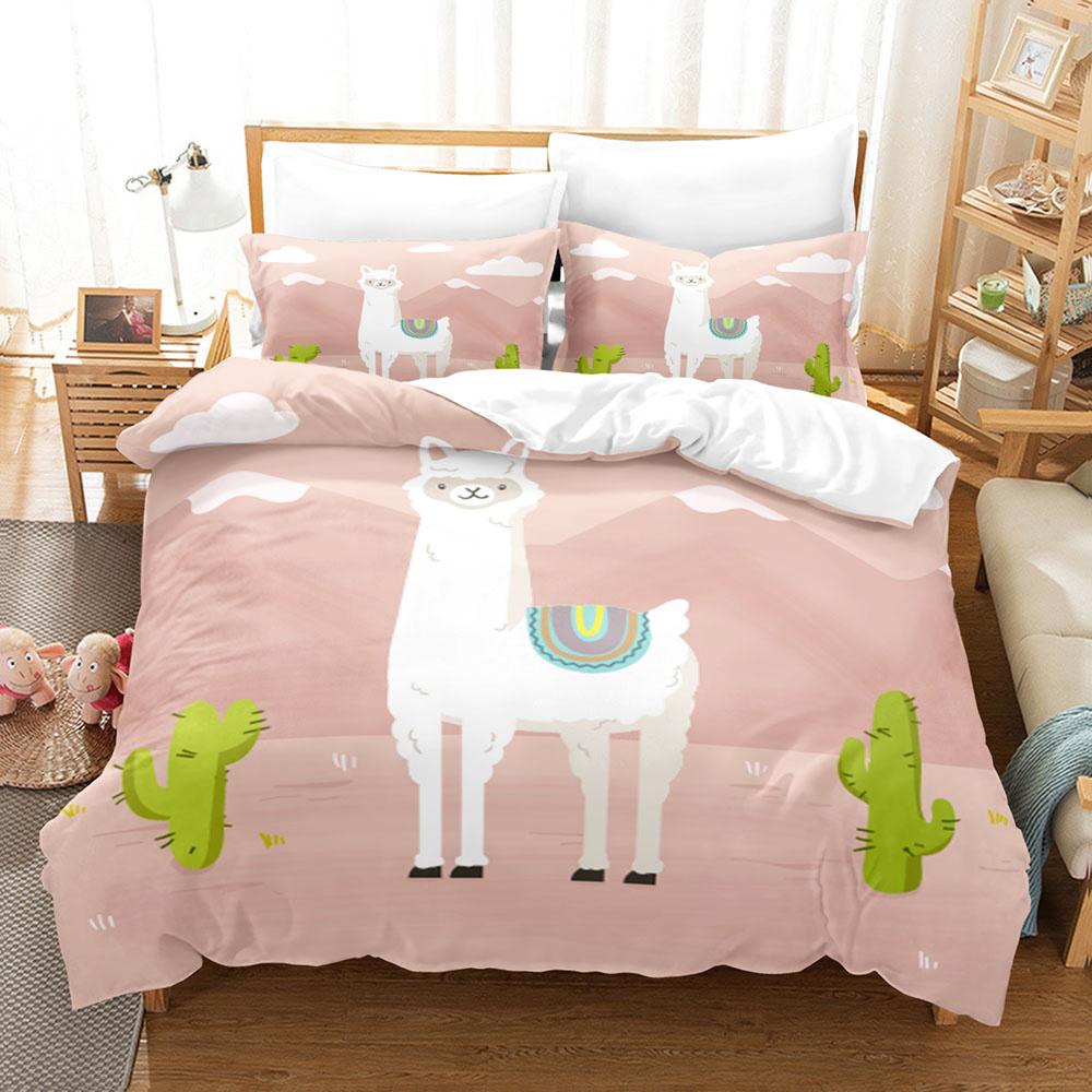 Мультяшный комплект пододеяльника с козой Милый Кавайный Белая коза Белый фон Размер Кинг Квин Для девочек мальчиков Подарок Полиэстеровый комплект постельного белья