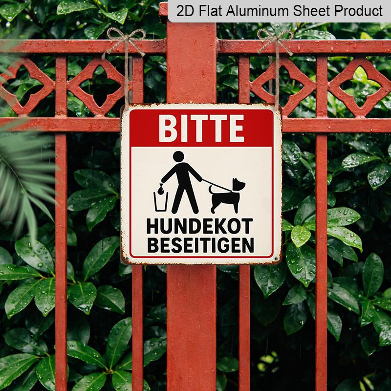 2D Flat 1pc, Decorative Plaque and Ornament, Dog Pet Theme, Community Safety Reminder, Classic Retro Style, for Park, Garage, Yard, and Home Decor