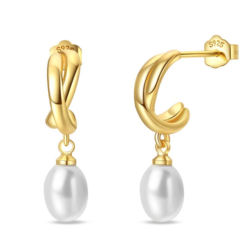 Классические серьги 925 пробы, серебряные звезды, луны, жемчуг, пчелы, золотые серьги-кольца для женщин, помолвка, день рождения, ювелирные украшения Proluxe, подарок