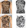 Large Black Men Women Waterproof Body Art Full Back Temporary Tattoo Stickers Temporary Tattoos