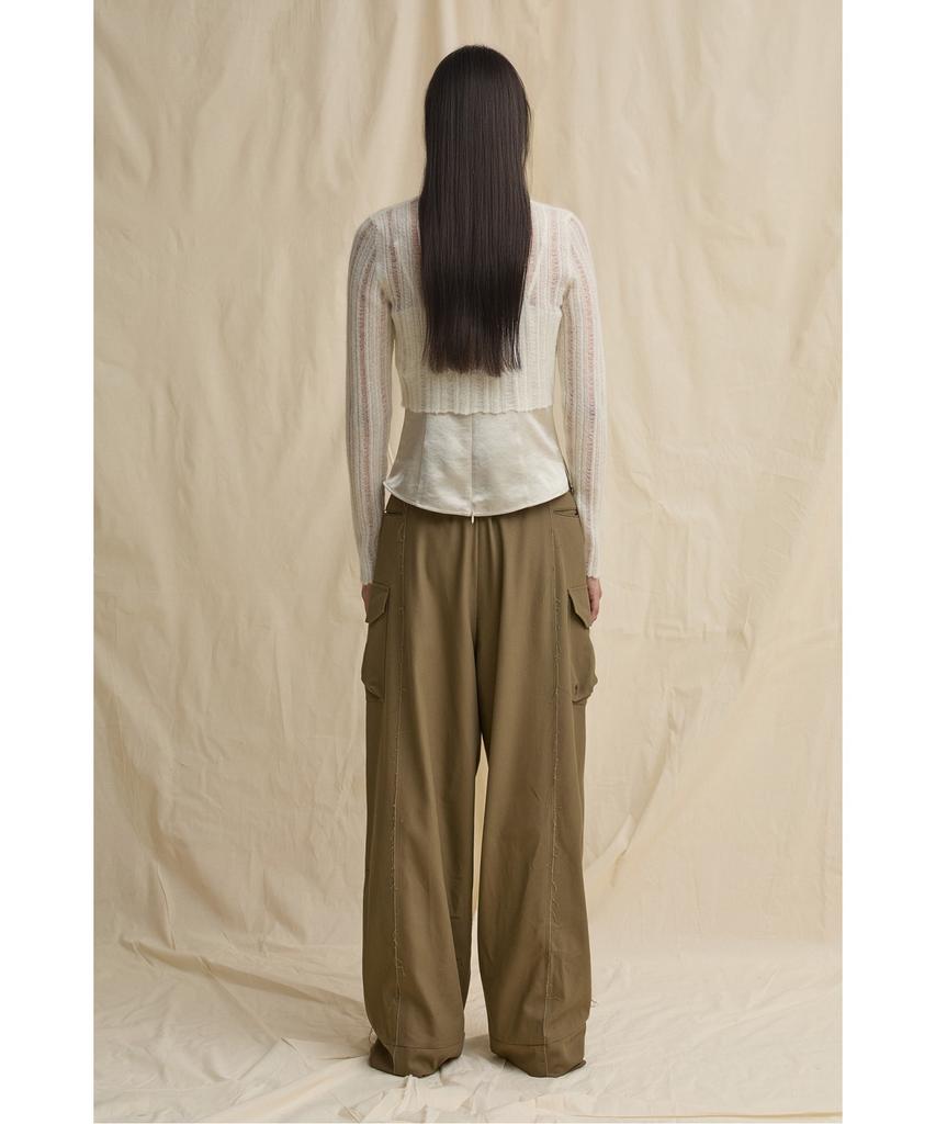 RECODE Layered Sheer Knit Top R0Wax25231Ivx