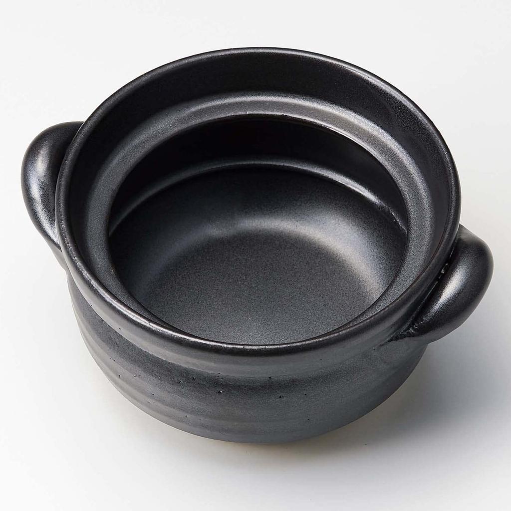 Santo Banko Ware Zosui Примерно черный, изготовлен в Японии, 18390 Горшок, 16 см, ОК, глазурь, черный,