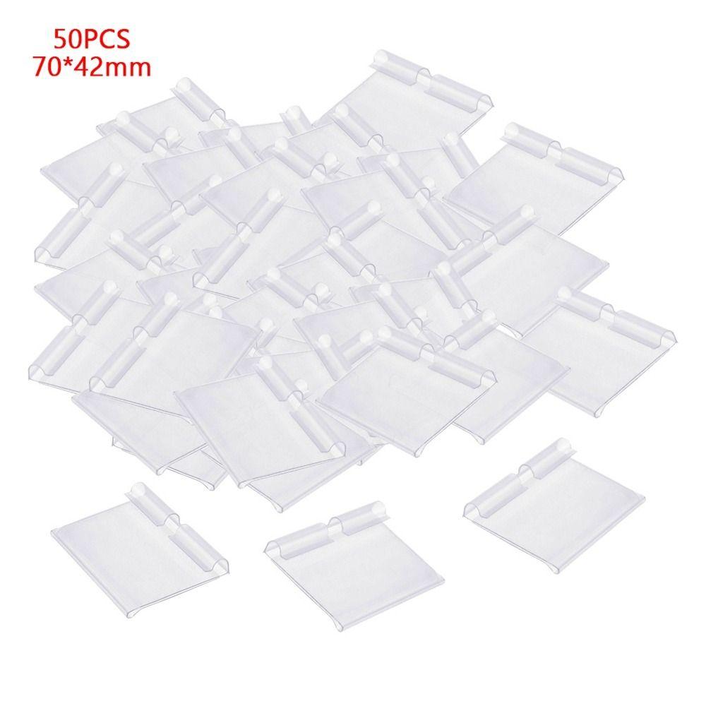50PCS Plastic Label Holder Transparent Label Display Sidebar New Price Tag Holder  Mall