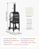 Outdoor Pizza Oven, 12" Pellet Fire Ovens, 2-Layer Pizza Oven Wood Fired, Wood Burning Outdoor Pizza-Oven with 2 Removable Wheels, 1000 Max