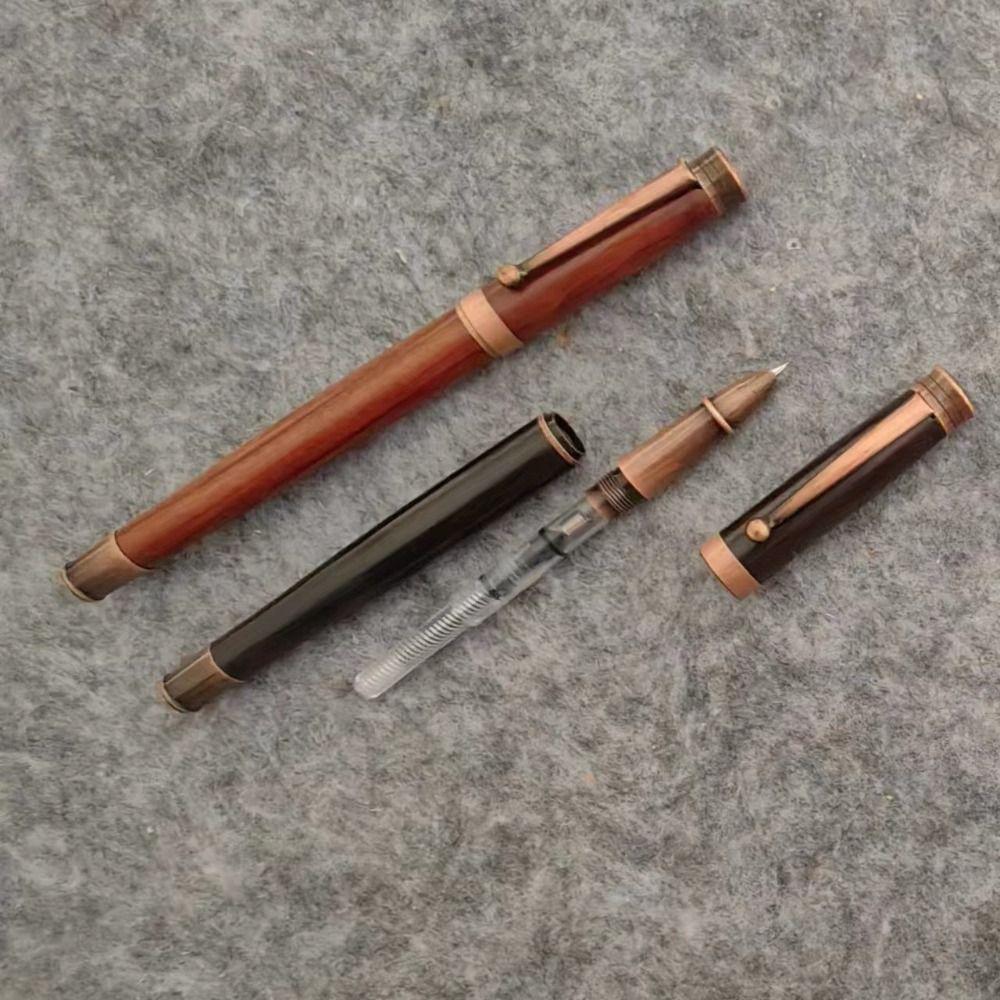 Vintage Wooden Fountain Pen Retro Simple Signature Pens Student Use Writing Ink Pens  Stationery