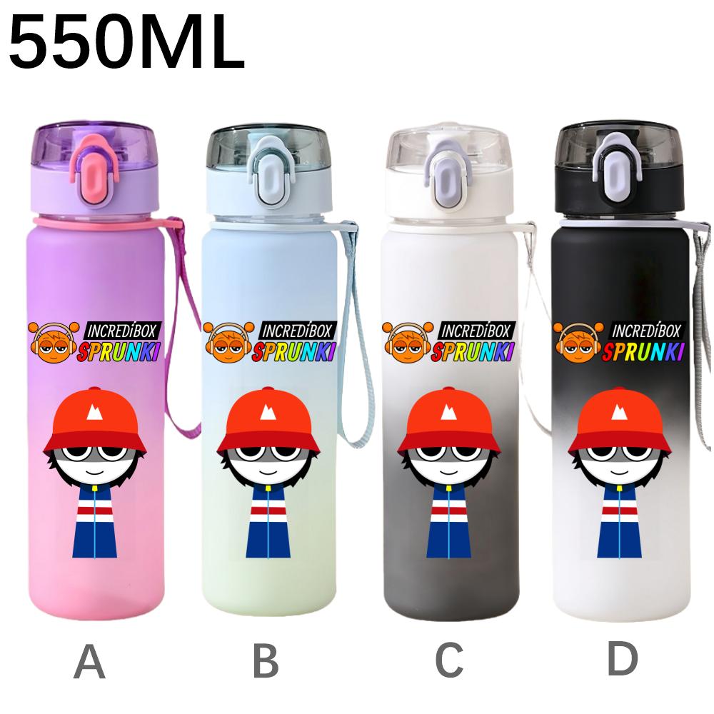 High Quality 550ml Game Sprunki Gradient Sports Water Bottle Cartoon Leak-proof Portable Drinking Bottles Outdoors Sports Fitness Water Cup