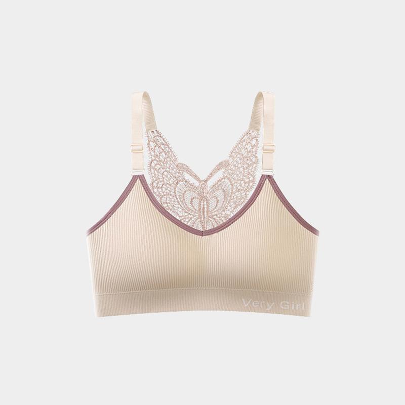 Бесшовный бюстгальтер с красивой спиной и бабочкой, нижнее белье больших размеров, женский топ без стального кольца, бюстгальтер без косточек