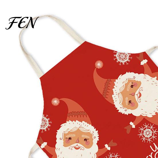 Adjustable Neck Strap Baking Apron Christmas Apron, Santa Claus/Elk/Gingerbread Man/Snowman Print Cooking Bib, Waterproof Oil Proof Grill Non-woven