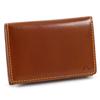 Tanned Leather Business Card Holder ZH0484 Stitch 60401 [Kitamura] Brown/Yellow [Brown]