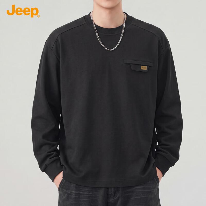 Jeep Мужская футболка с длинным рукавом и круглым вырезом