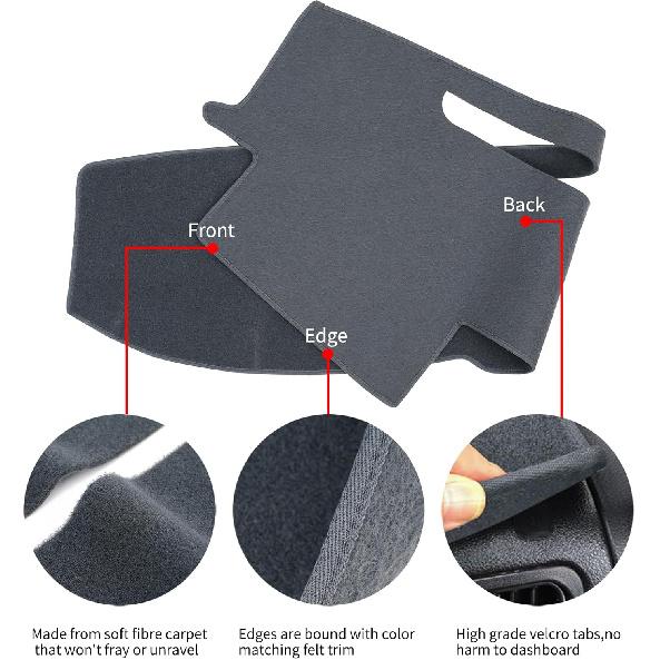 Коврик на панель приборов Чехол на панель совместимый с Toyota 4Runner 2003 2004 2005 2006 2007 2008 2009 Защитный чехол на приборную панель(Темно-серый)