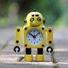 Holding Pen Metal Robot Alarm Clock Student Using Cartoon Children's Cute Silent Alarm Clock Creative Small Alarm Clock