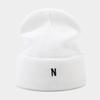 New fashion trendy brand N letter embroidered knitted hat women's personality versatile outdoor thermal hat, men's simple wool hat
