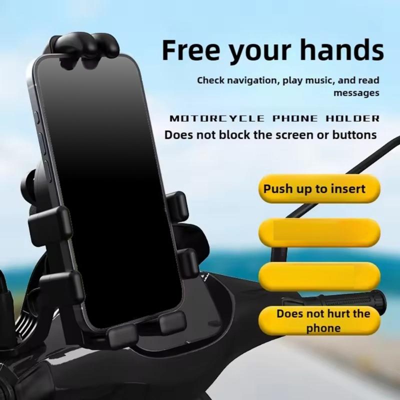 Держатель для телефона на мотоцикл, Держатель для мобильного телефона на мотоцикл, Зажим на руль велосипеда для телефона 4,7-7 дюймов
