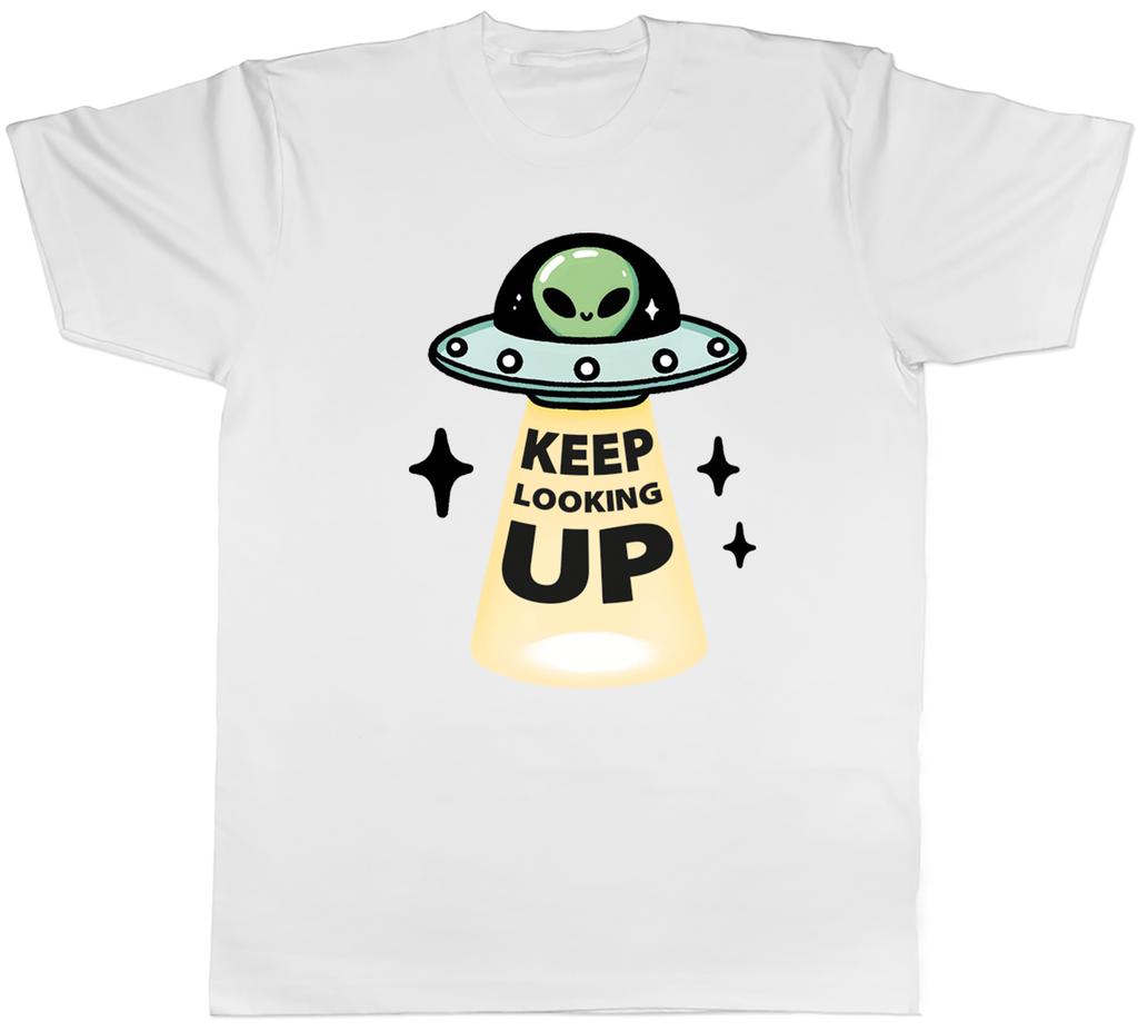 Funny UFO Alien Unisexs TShirt Keep Looking Up Extraterrestrial Tee Gift