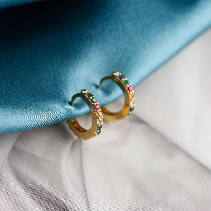 Серьги-кольца из цветного циркония для мужчин, женщин, детей, простые модные серьги