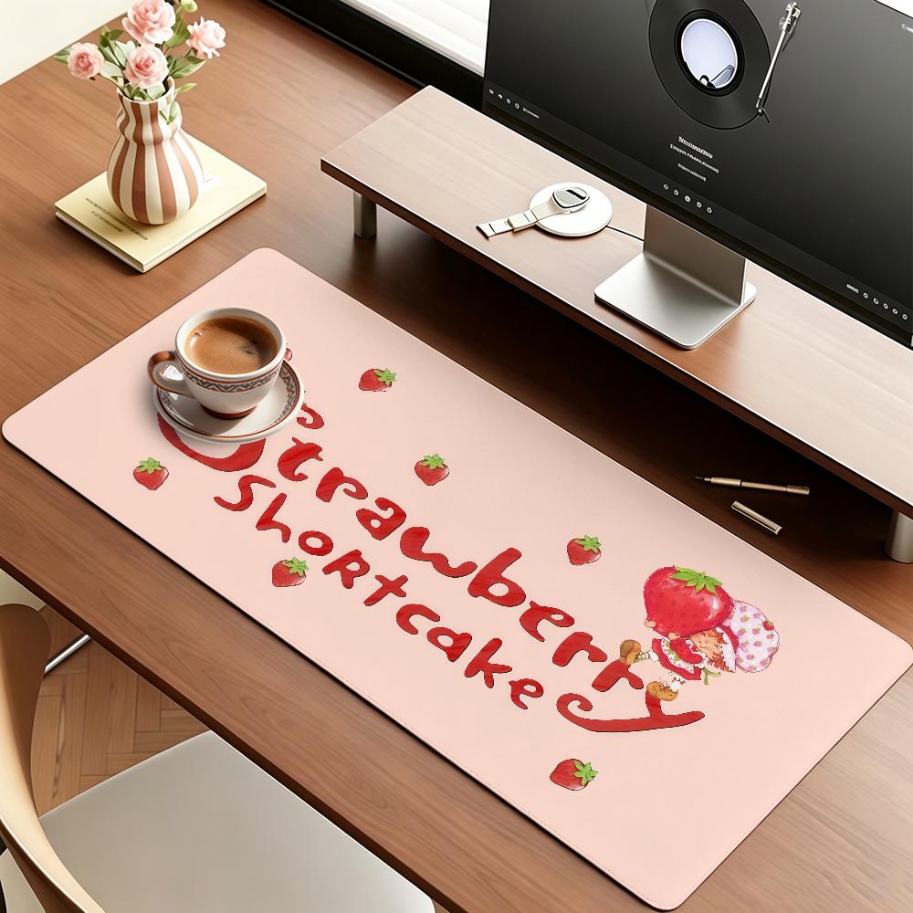 Cartoon S-Strawberry Cute S-Shortcake Mouse Pad Square Office Gaming Desk Mat Waterproof Non-Slip Rubber Decorative