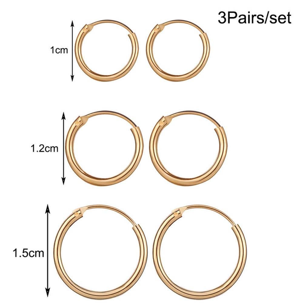 Personality Silver Punk Style Gold Geometric Round Earring Hoop Earrings Fashion Jewelry Hip-Hop