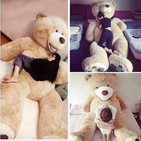 NOVA Plush Extra Teddy Body Cuddle Celebration Gift Toy, Large, Bear, Bear, Pillow, Cushion, Cute, Pillow, (Light Brown, 130cm)