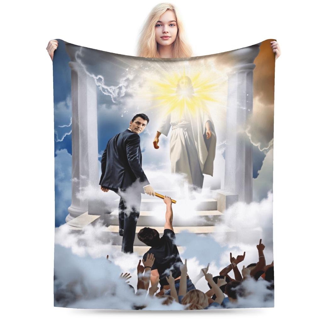 Charlie Kirk Angelic Advocate Blankets Soft Warm Plush Throw Blanket For Child Couch Chair Sofa Bed Flannel Bedspread Bed Cover