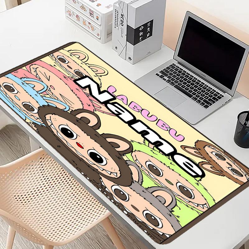 Custom Name Personalized Labubu Pattern Mousepad, Laptop PC Desk Mat, Decorative Desk Mat for Home Keyboard Pad Gift