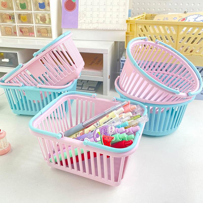 Новый пластиковый органайзер для корзин, портативный ящик для хранения покупок, настольный органайзер для игрушек, фруктов, канцелярских принадлежностей, домашние корзины для хранения