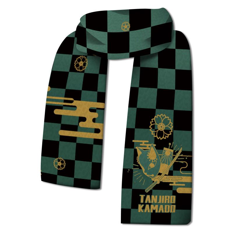 Anime Print Kimetsu No Yaiba Kamado Tanjirou Velvet Scarves Autumn Winter Scarf