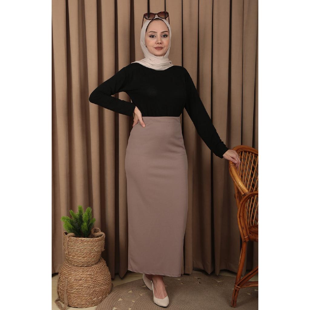 Женская черная юбка-карандаш на эластичном поясе