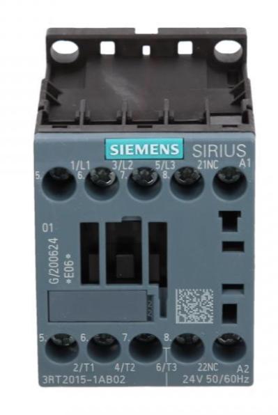 Power Contactor 7A 3P 24V Ac 0Z 1R S00 3Rt2015-1Ab02