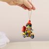 Christmas Frog Ornament Cartoon Frog with Santa Hat Riding Motorcycle Acrylic Pendant Xmas Tree Hanging Decoration for Tree Window Car Decor