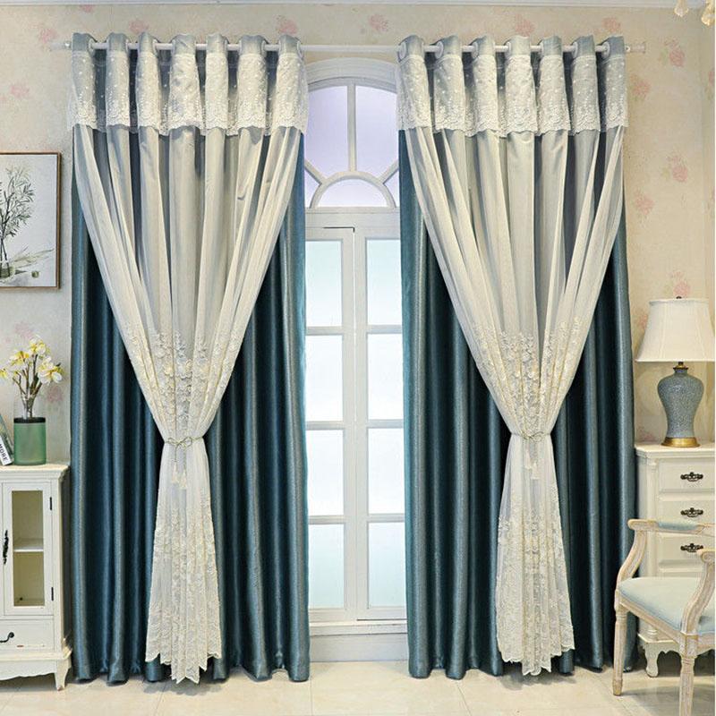 Утолщенная ткань, вышитые шторы, сплошной цвет, полное затемнение, напольная занавеска для гостиной, спальни, балкона, эркера, карниз