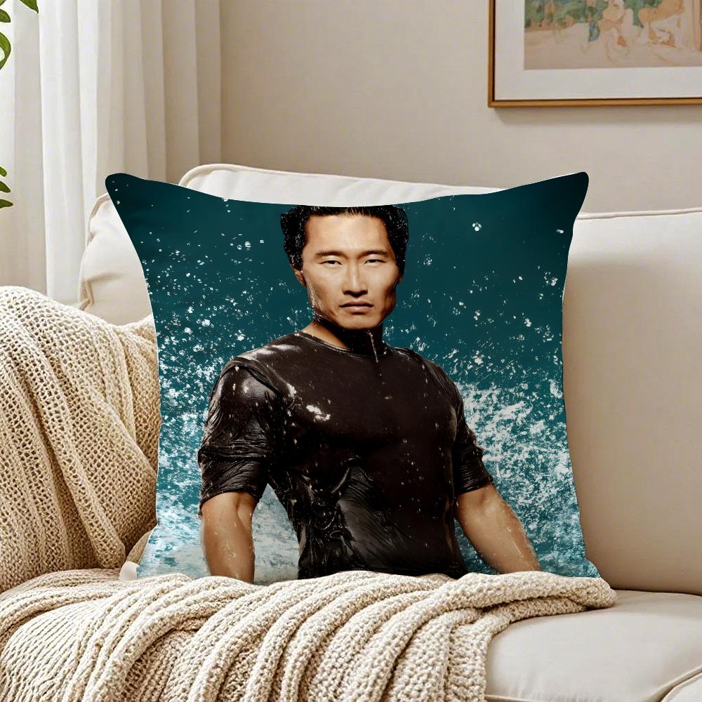 Fit for Simple fashion DDaniel Dae Kim Cushion Cover Linen Pillowcase Soft for Sofa Bed Home Room Decor