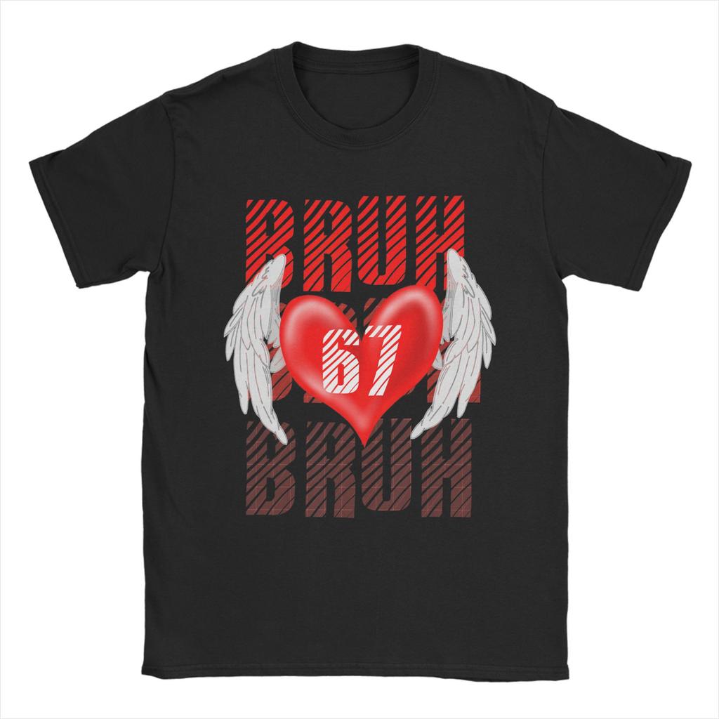 Six Seven Bruh Heart 67 Meme Valentines Day Unisex T Shirt  Leisure Tee Shirt Short Sleeve O Neck TShirts 100 Cotton Printed Tops
