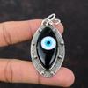 Black Color Evil Eye Pendant High Quality Gemstone Jewelry 925 Sterling Silver Pendant Handmade Boho Pendant Gift For Women Evil Eye Jewelry