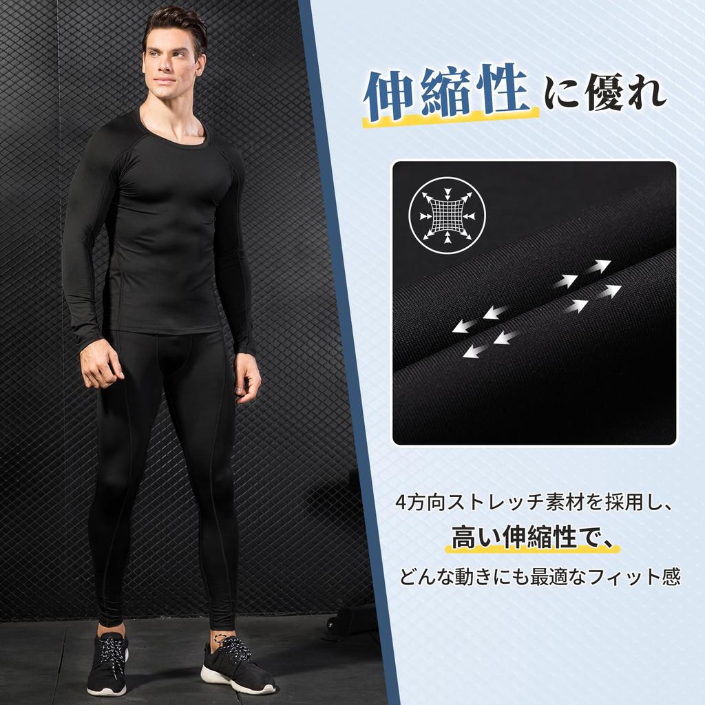 Компрессионная одежда верх и низ Спорт Спортивные тренировки Пот Быстрое охлаждение [SCHEKNTS] Мужской комплект, Нижнее белье, Майка, Тайтсы, Одежда, Впитывающий, Сушащий,